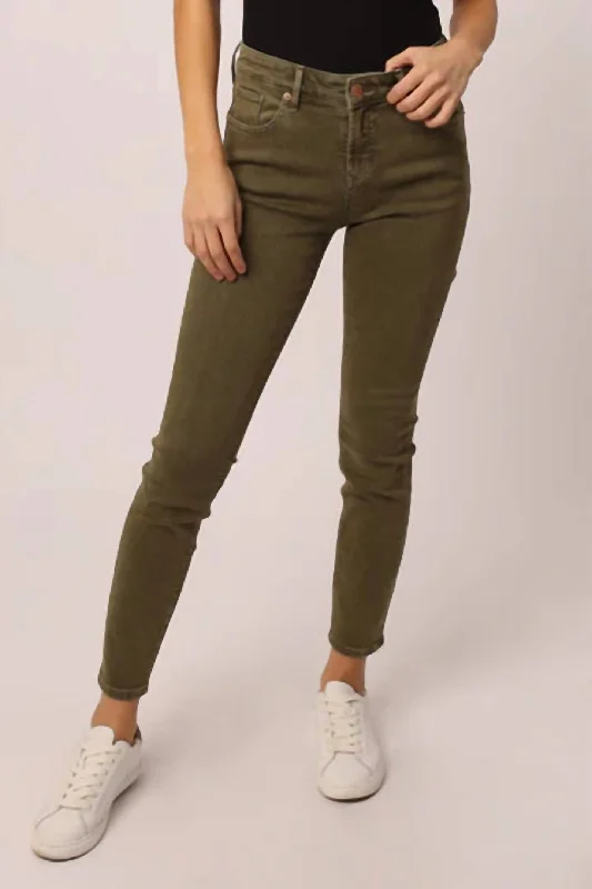 Green player Pants-Gisele Mid Rise Skinny Jean In Cypress