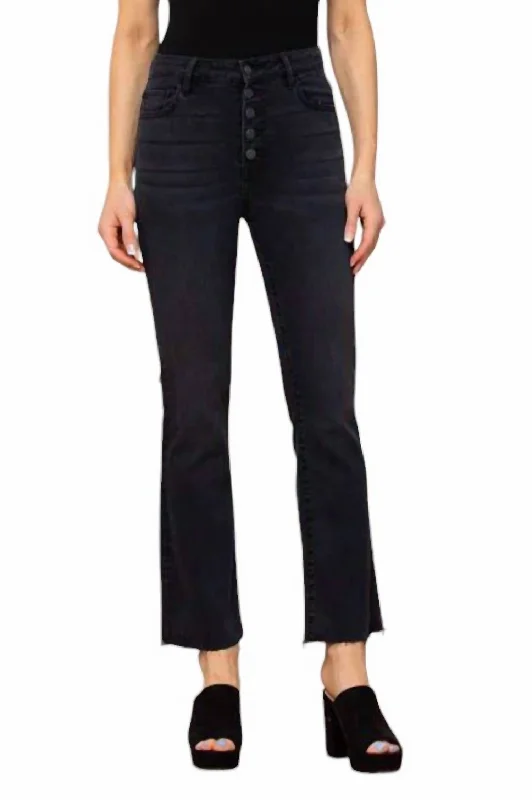 White club Pants-High Rise Basic Cropped Flare Jeans In Black