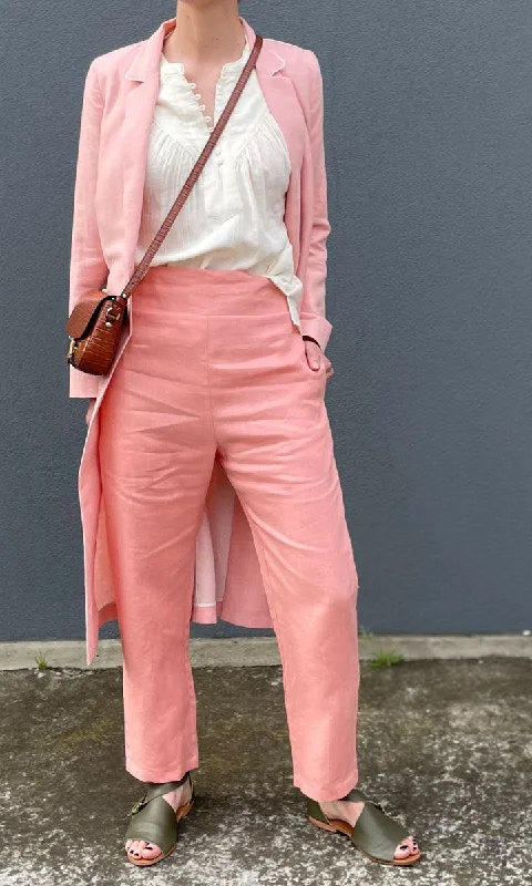 Gray sturdy Pants-HOSS Pink  Beth Linen Pant