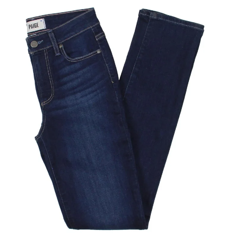 Blue camping Pants-Hoxton Womens Mid Rise Faded Straight Leg Jeans