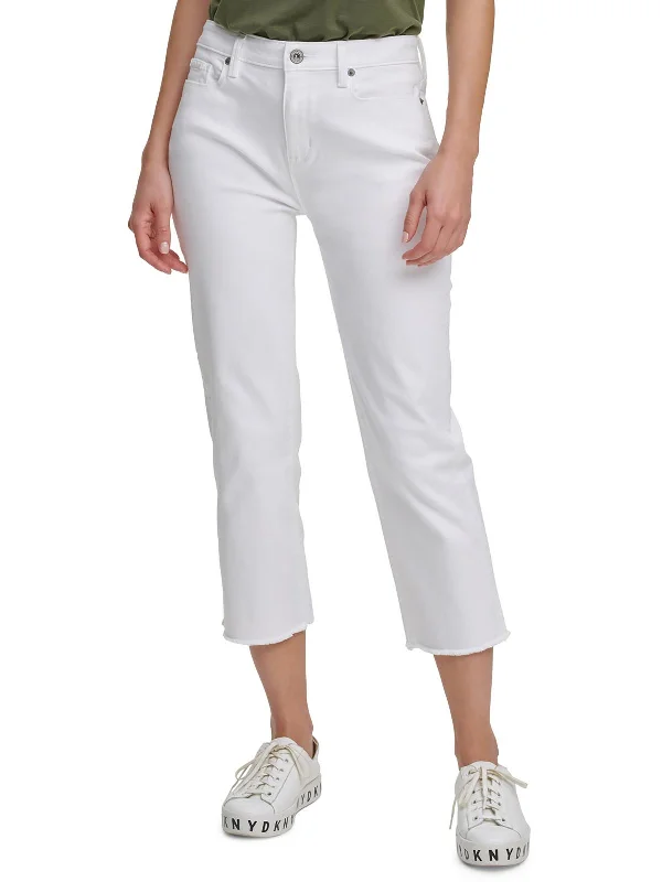 White linen loose Pants-Juniors Rivington Womens Cropped Mid Rise Straight Leg Jeans