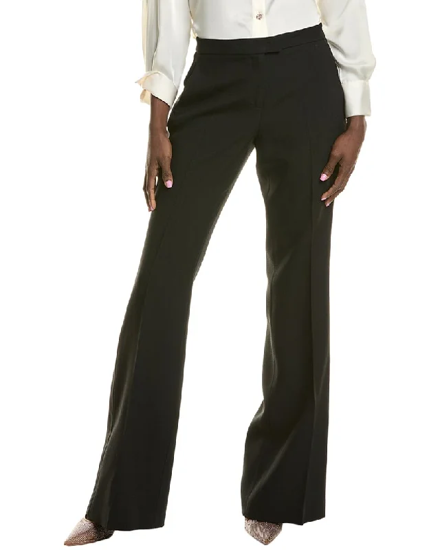 Yellow hip Pants-Michael Kors Sable Haylee Tuxedo Silk & Wool-Blend Pant