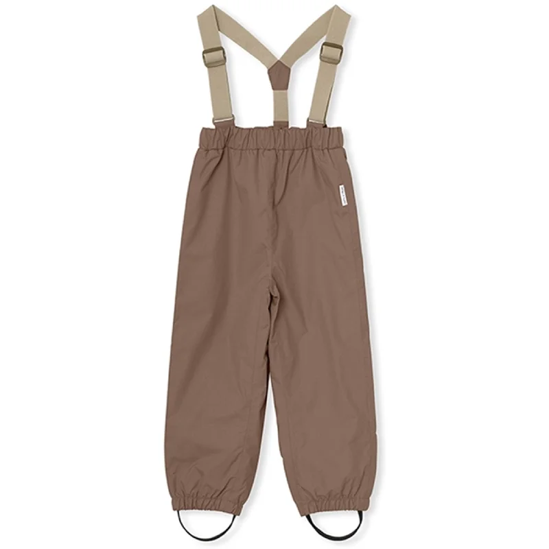 Orange shrink-proof Pants-MINI A TURE Wilans Suspender Pants Brownie