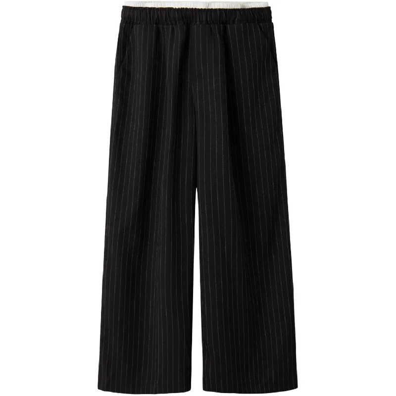 White winter Pants-Name It Black Tengrun Wide Pants