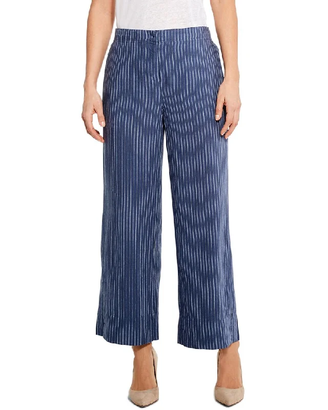 Polyester stretch Pants-NIC+ZOE Central Park Wide Leg Linen-Blend Ankle Pant