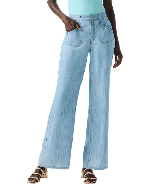 Green electric Pants-NIC+ZOE Drapey Denim Wide Leg Jean