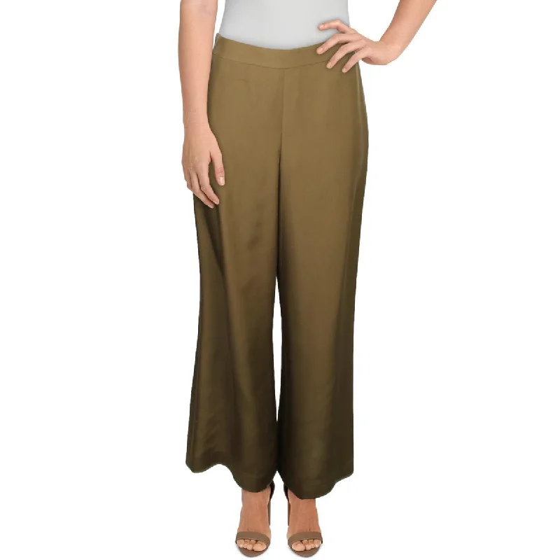 Green coder Pants-Riverside Womens Silk Wide Leg Trouser Pants