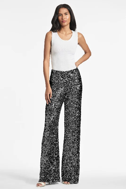 Blue sustainable Pants-Alli Pant - Black Sequins