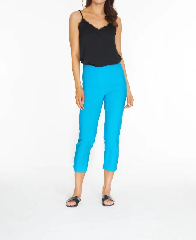 Blue daisy Pants-Such A Distraction Pants In Lagoon