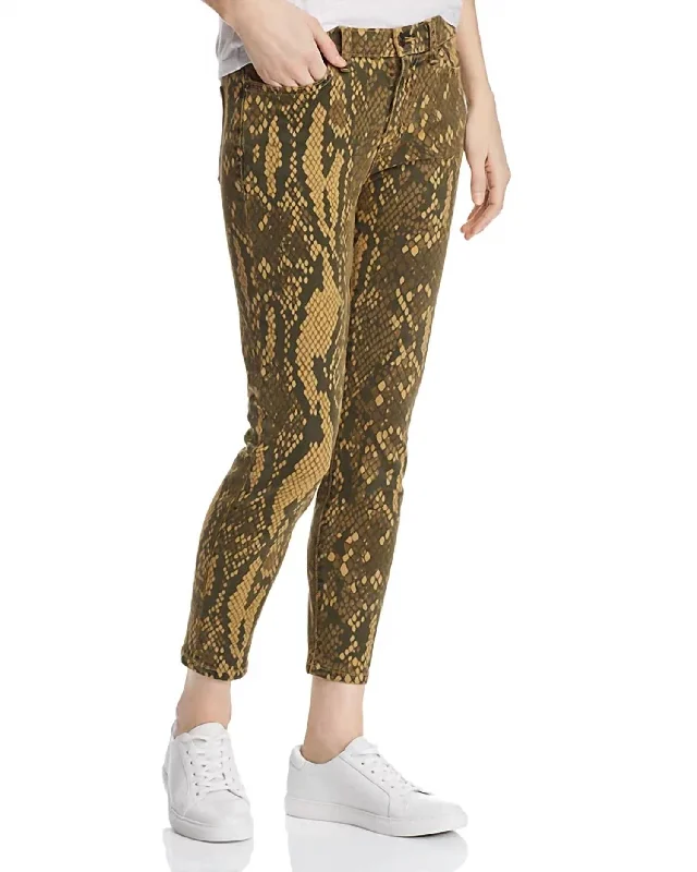 Orange burger Pants-The Stiletto Snake Print Jeans In Burmese Python