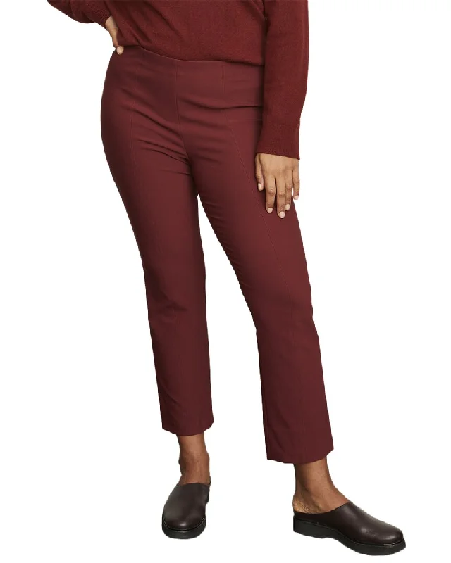 Brown leather Pants-Vince Stitch Front Seam Legging