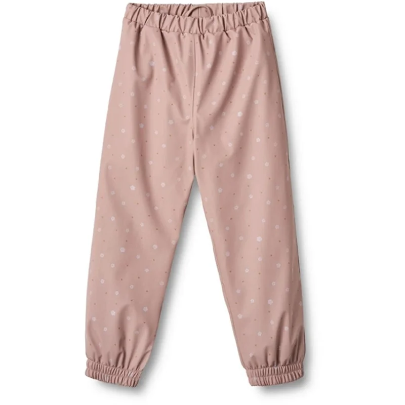 Luxury wool Pants-Wheat Rain Pants Um Thermo Powder Rose Flowers