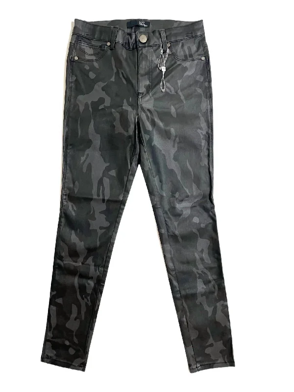 Purple island style Pants-Women's Camo Coated Skinny Ankle Jeans In Gray