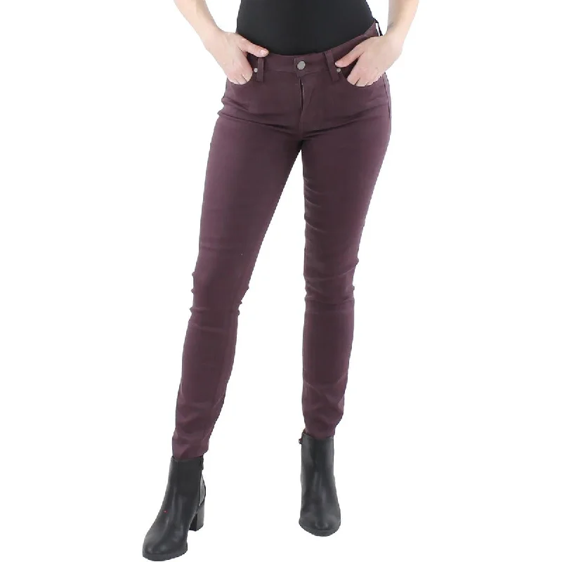 Loose-fit pink Pants-Womens Coated Mid Rise Ankle Jeans