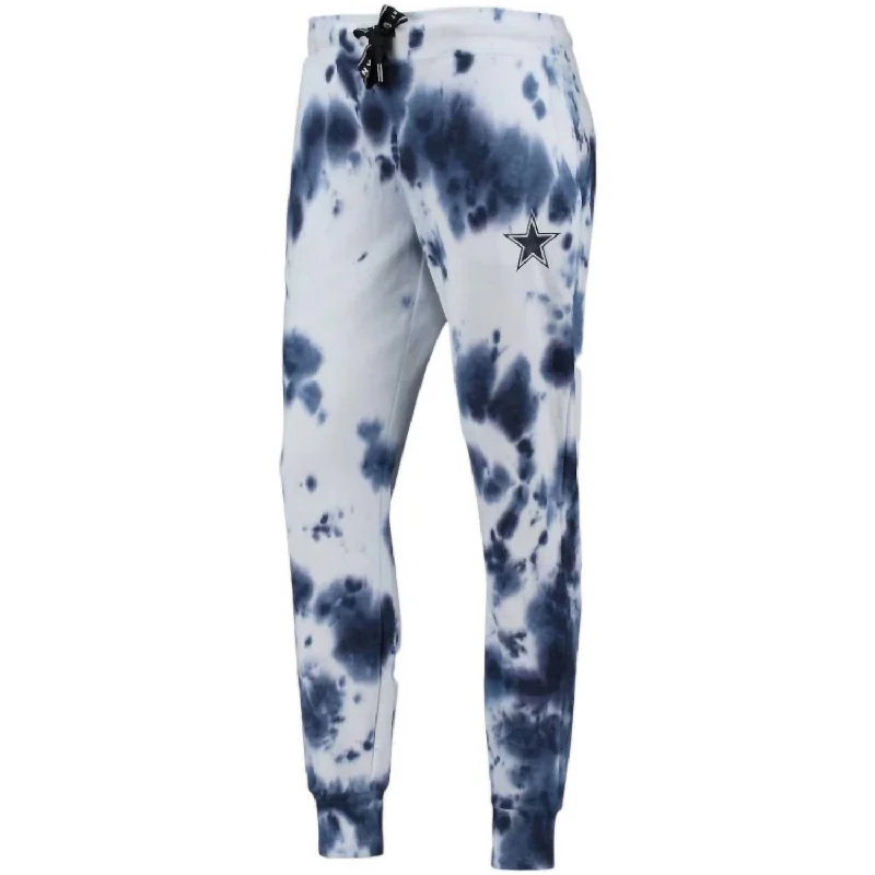 Blue tie-dye fade Pants-Women's Dallas Cowboys New Era Tie-Dye Jogger Pants In Navy