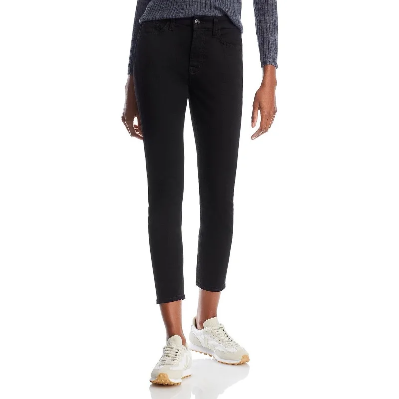 Black travel Pants-Womens Mid-Rise Ankle Skinny Jeans