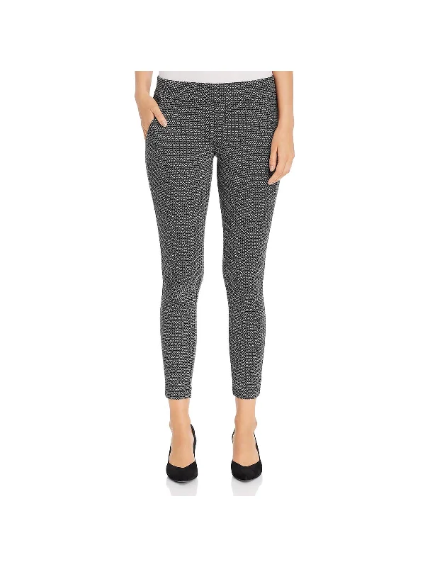 Blue autumn Pants-Womens Patterned Knit Skinny Pants