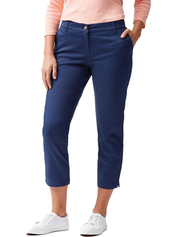 Blue charity Pants-Womens Tencel Crop Ankle Pants