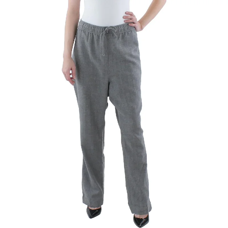 Gray solid Pants-Womens Wool Blend Herringbone Trouser Pants